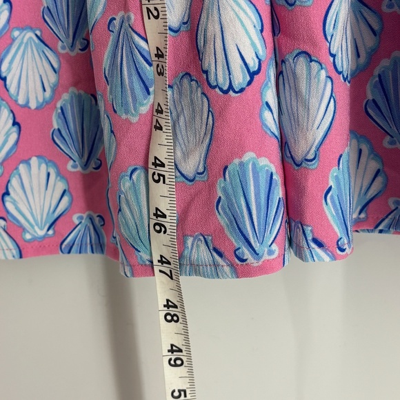 Simply Southern Womens XL Sleeveless Dress Pink Blue Sea Shell Print Ruffled - Picture 9 of 9